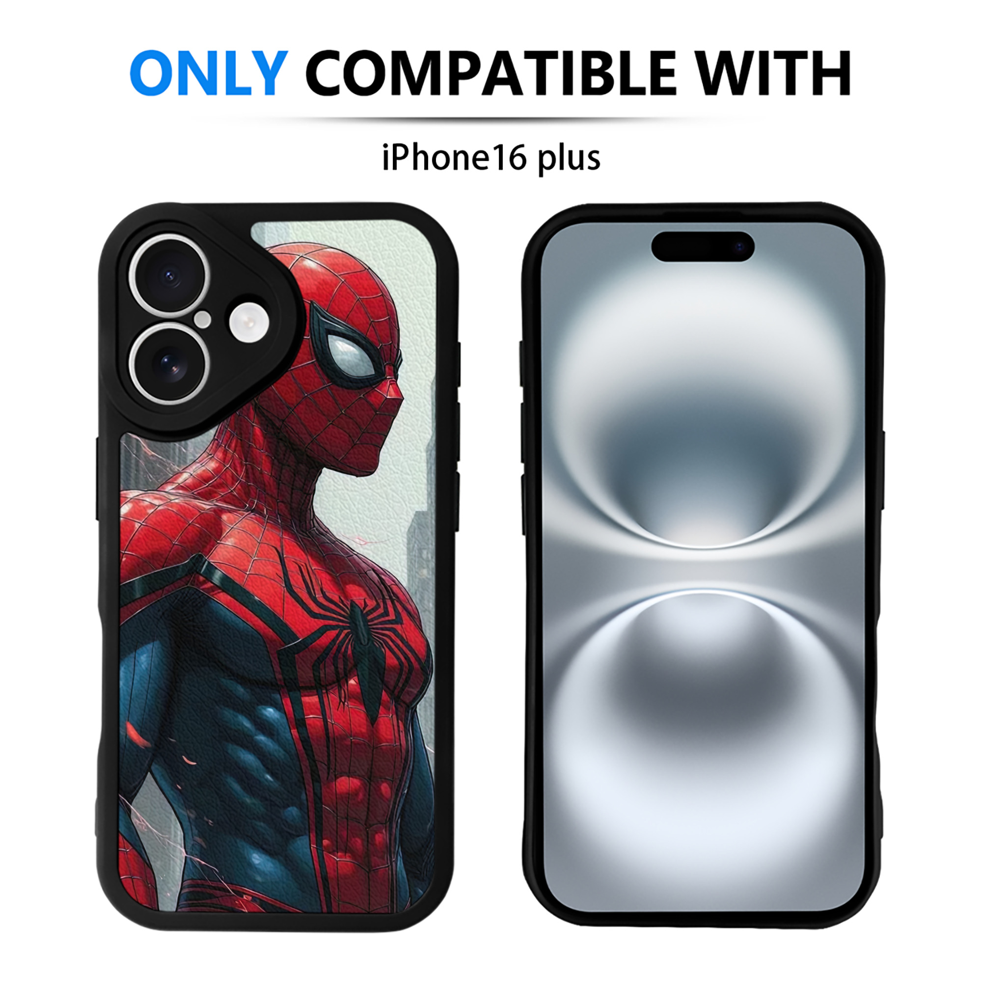 Spider Man スパイダーマン 【iPhone 16シリーズ対応】シリコンスマホケース（レザー調） 材質：シリコン